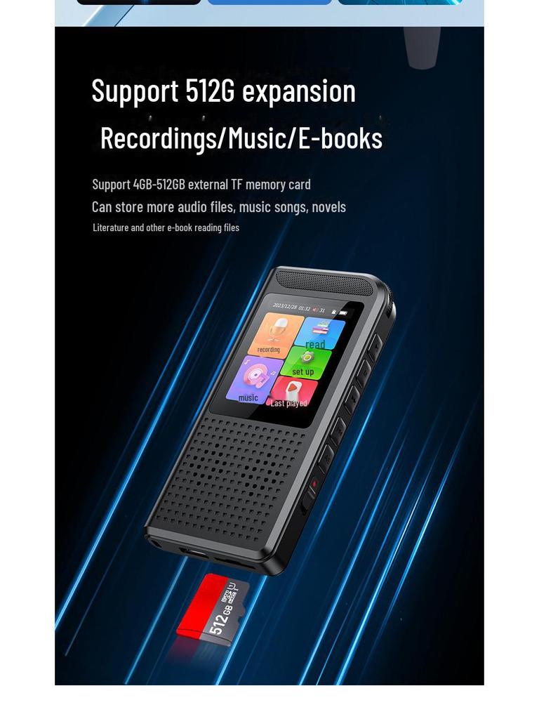 Amoi Voice Recorder with HD Noise Reduction and External Mic Support
