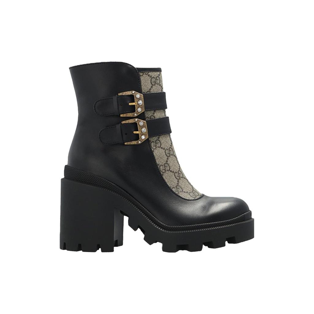 Gucci Wmns Ankle Boot 'Buckles - Black Beige' Women's 701100 UVV20 1182