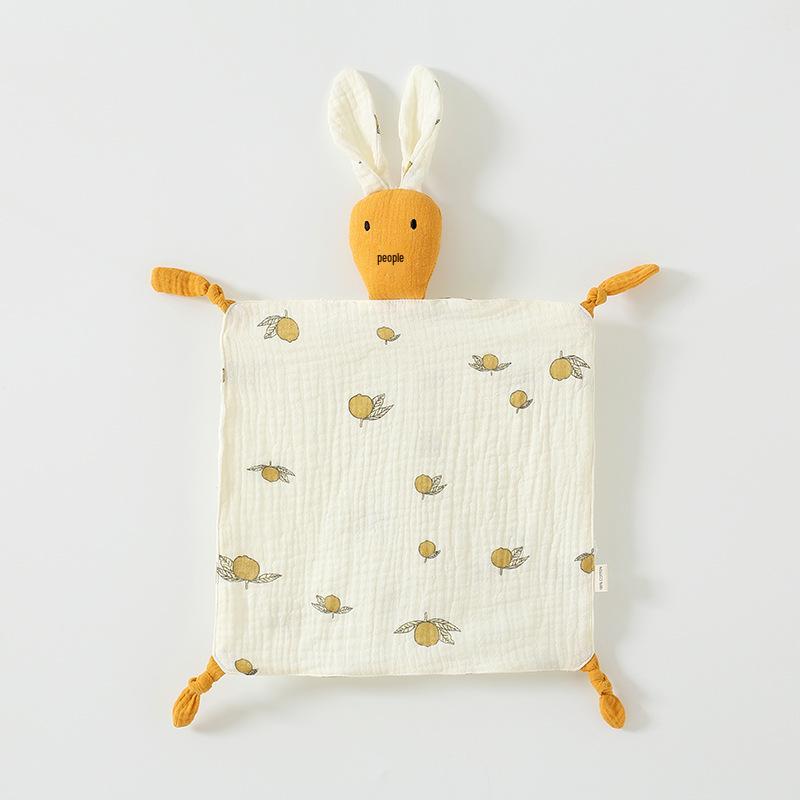 Pure Cotton Baby Comfort Toy: Rabbit Sleep Companion Crinkle Handkerchief