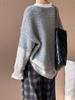Ju Zhi 2024 Autumn/Winter Korean Loose Casual V-Neck Pullover Sweater Knitwear