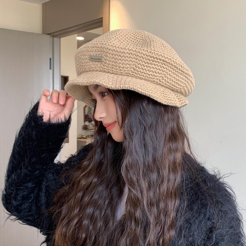 

Женская осенне-зимняя теплая утолщенная защитная шапка для ушей, рыболовная шапка, вязаный берет, милые вязаные шапки в стиле ретро One Size хаки