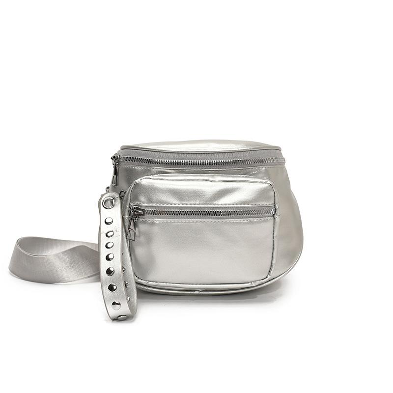 Women's bag 2025 new Korean version commuter bag trendy locomotive bag fashion casual shoulder bag solid color messenger bag