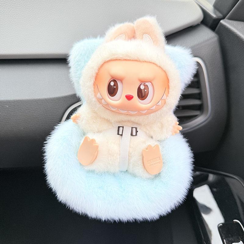 Ventilation Plush Safety Seat Car Air Outlet Decoration Doll Car Interior Decoration for 17cm Labubu Doll