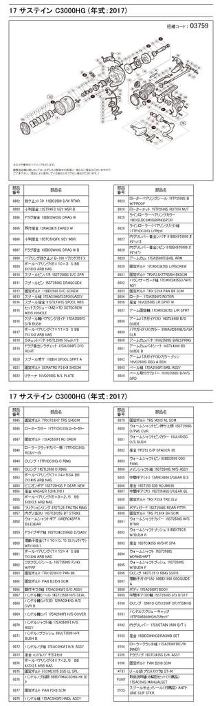 Genuine Parts 17 Sustain C3000HG Handle Screw Cap Part 10N4J No.