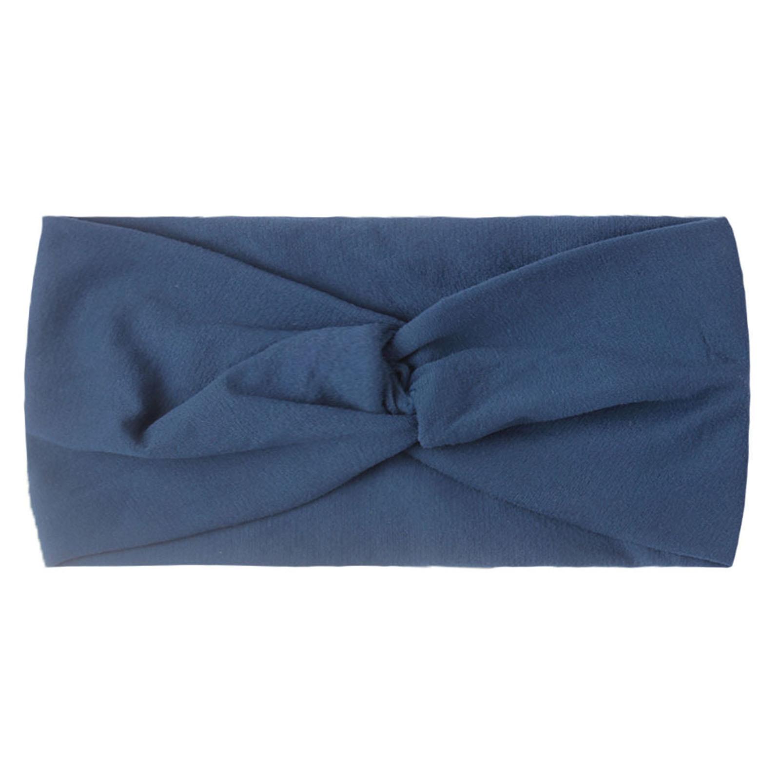 

Детская повязка для волос с перекрестным узлом, однотонные аксессуары для волос, повязка для волос с бантом тёмно-синий