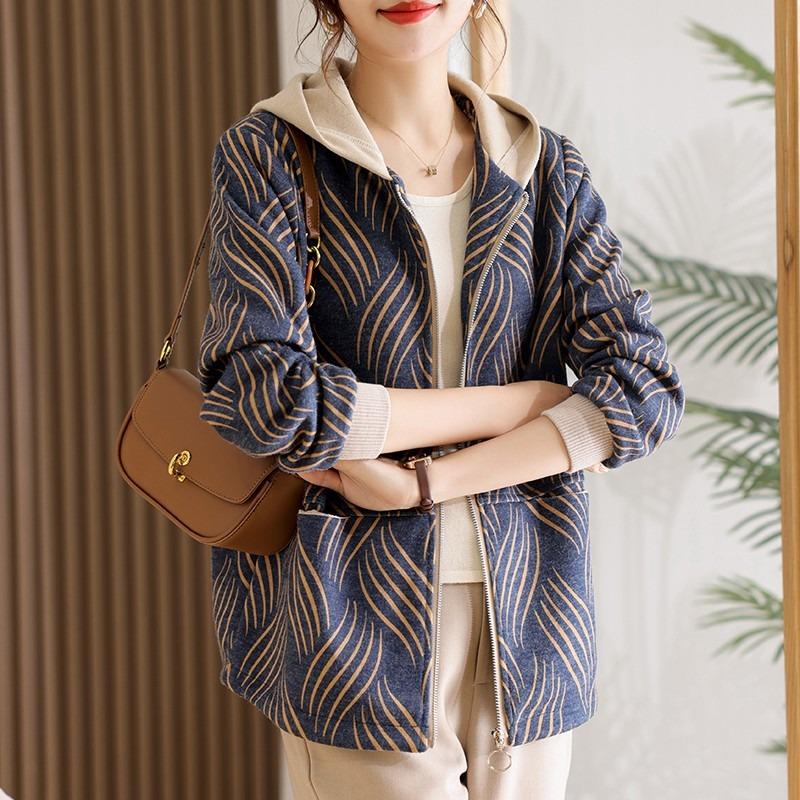 

Новая весенняя куртка с капюшоном, укороченный повседневный топ для женщин среднего и пожилого возраста XL жёлтый