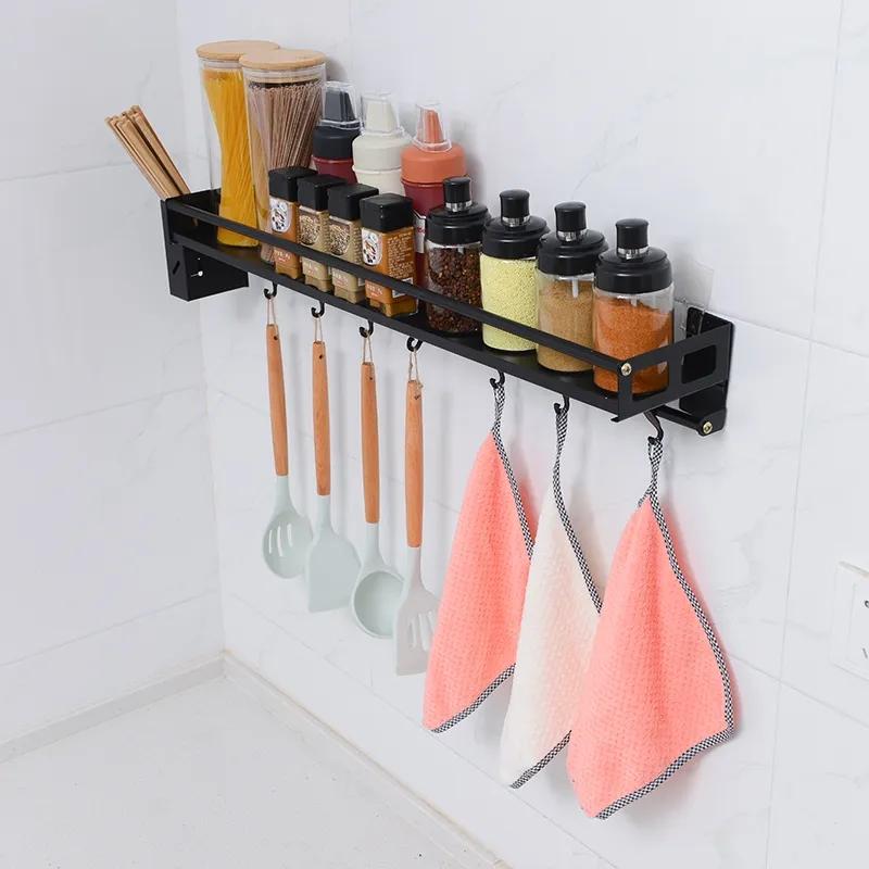 Suport de bucătărie îngroșat fără pumni Suport pentru condimente Suport de colț montat pe perete Condimente Ulei Sare Sos Suport de depozitare pentru oțet