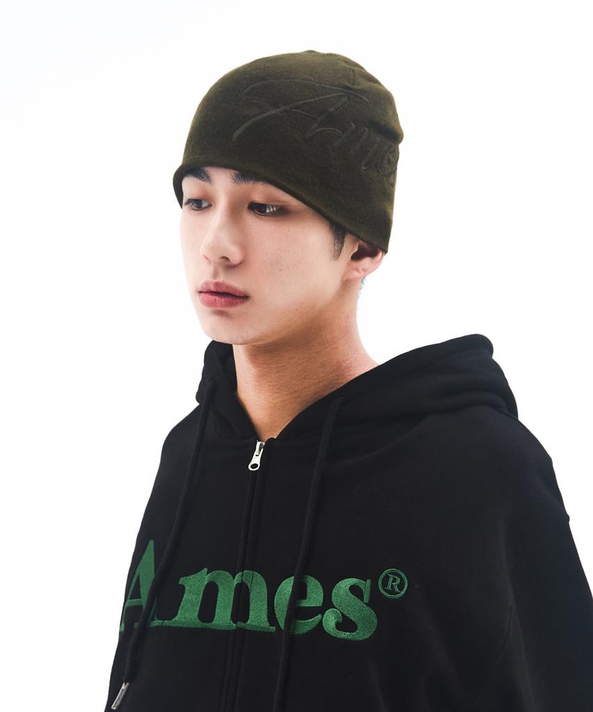 AMES-WORLDWIDE Big Typo Beanie Khaki