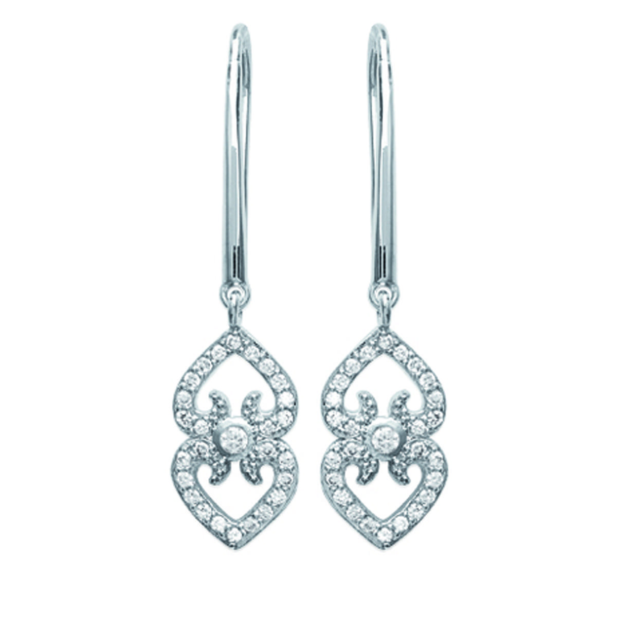 

Les Trésors De Lily [L5029] - Серебряные серьги «Сисси» серебристо-белые (родиевое покрытие) - 35х8 мм