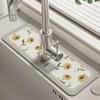 Non-Slip Faucet Draining Mat Self Absorbent Drying Mat Countertop Sink Protector  Home Kitchen