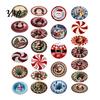 Soft Imitation Cashmere Rug Round Christmas Rug, 39" Santa Snowflake Pattern, Non Slip Carpet Holiday Area for Home Living Room Bedroom Decor Washable