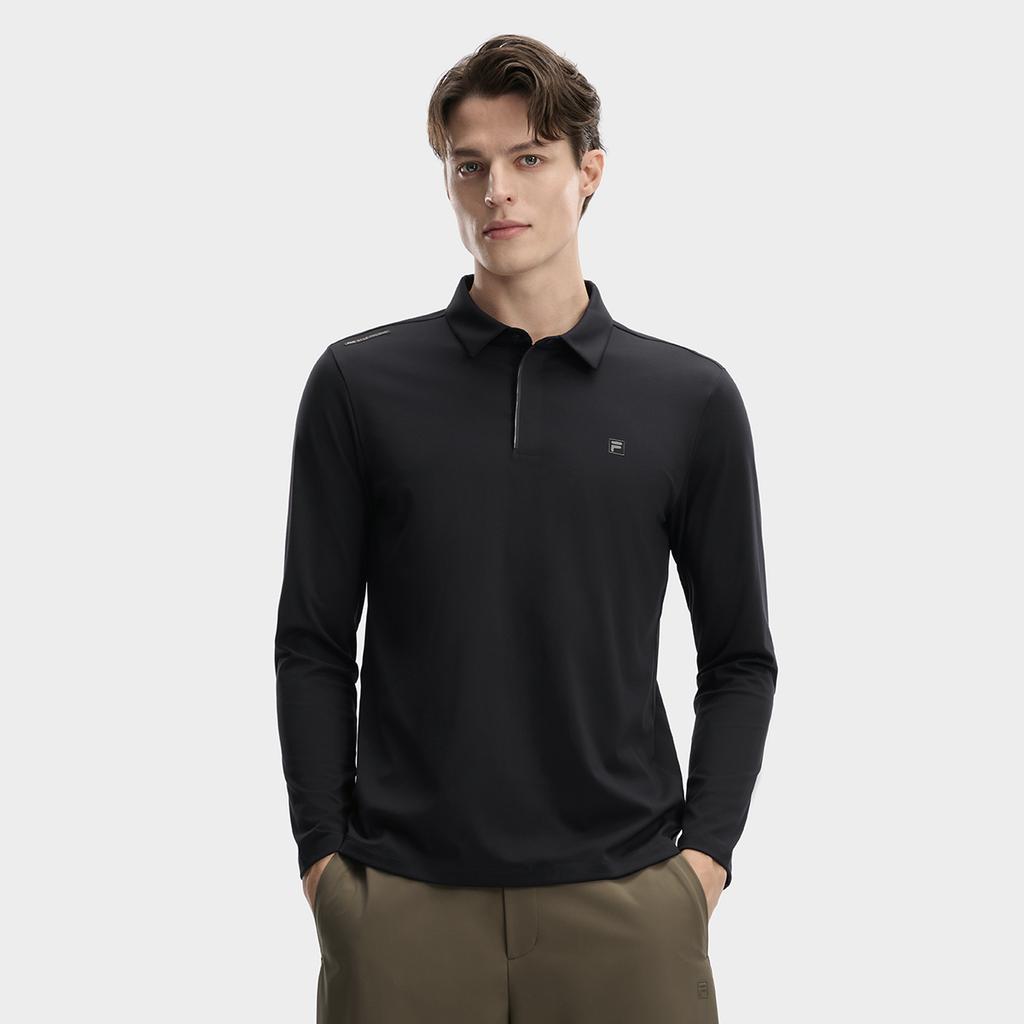 Fila White Fashion Simple Classic Casual Comfortable Versatile Long Sleeve Polo Shirt Men tops Legendary-Blue F11M613214FNV