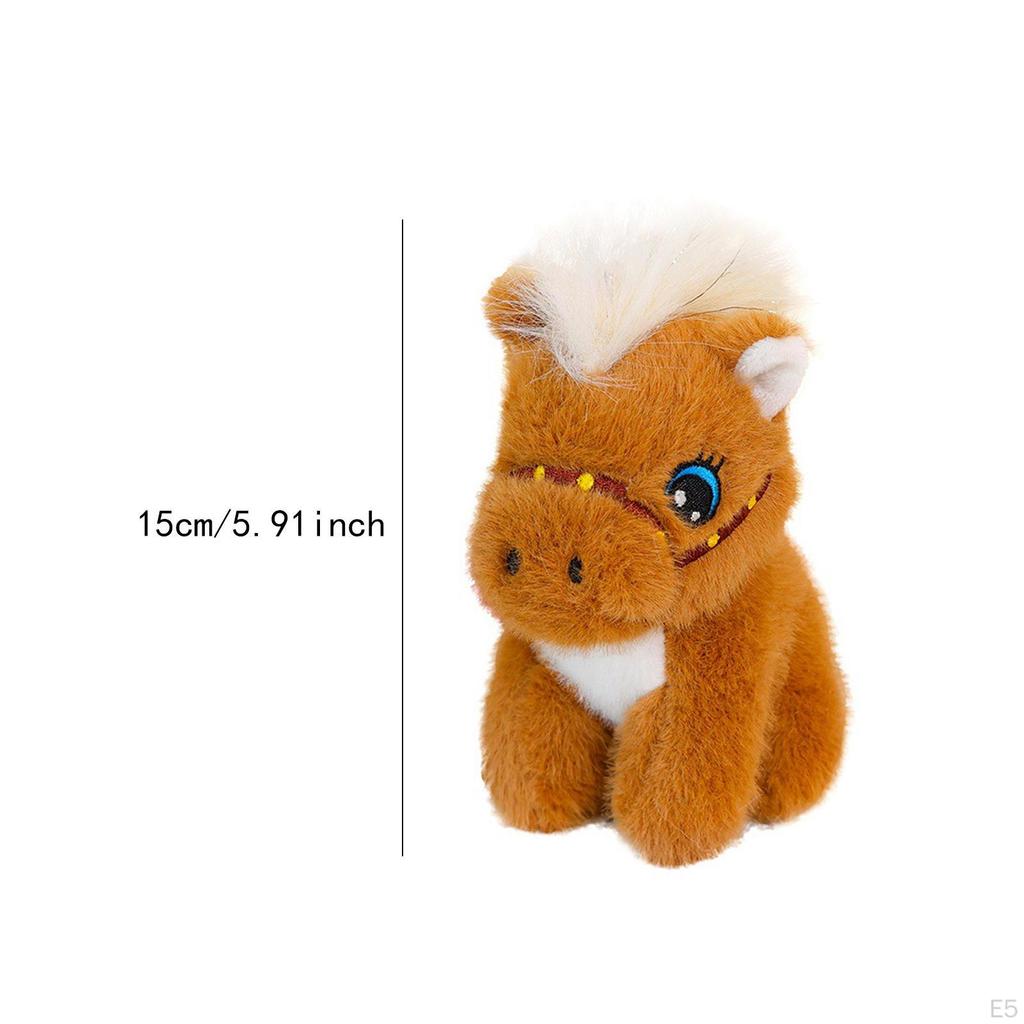 Plush Horse Keychain Keyring Charm Backpack Ornaments Birthday Gift Party Favors Realistic Pendant
