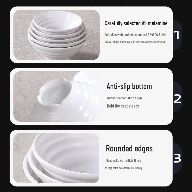 Beilaien Melamine Noodle & Soup Bowls