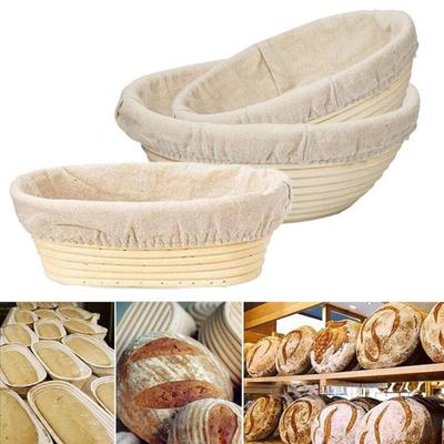 Rundes ovales natürliches Rattan-Gärkorb mit Deckel Brotteig Korbgeflecht Rattan Teigruhekörbe Banneton Backwerkzeuge