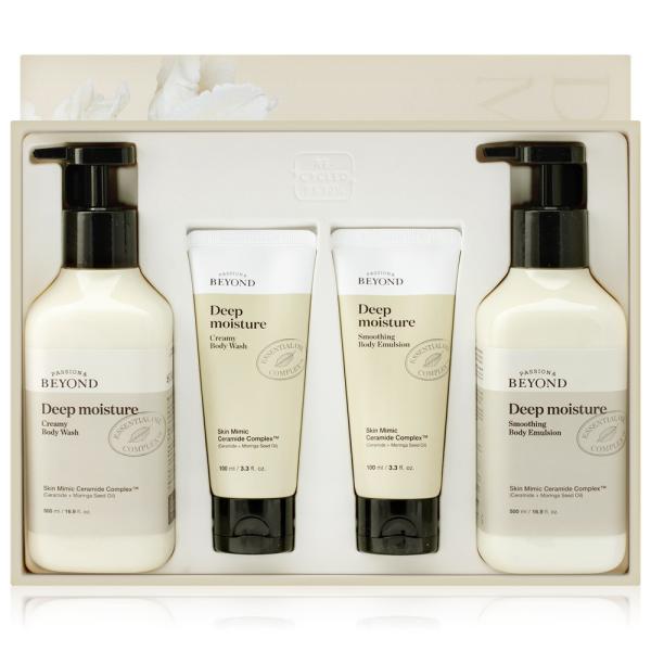 [BEYOND] Deep Moisture Premium Body Wash 500ml & Lotion 500ml Set + Free Wash, Emulsion 100ml each