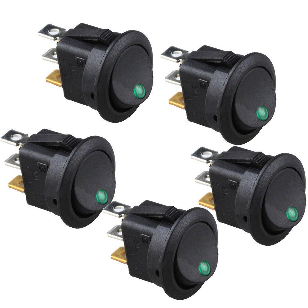 20x Blue Green Yellow Red LED Dot Light 12V Car Auto ON/OFF Toggle Switch Sales