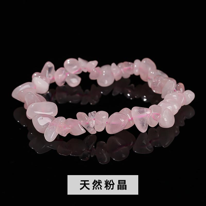 Natural Crystal Agate, Colorful Crushed Stone, Elastic Bracelet, Irregular, European and American Jewelry