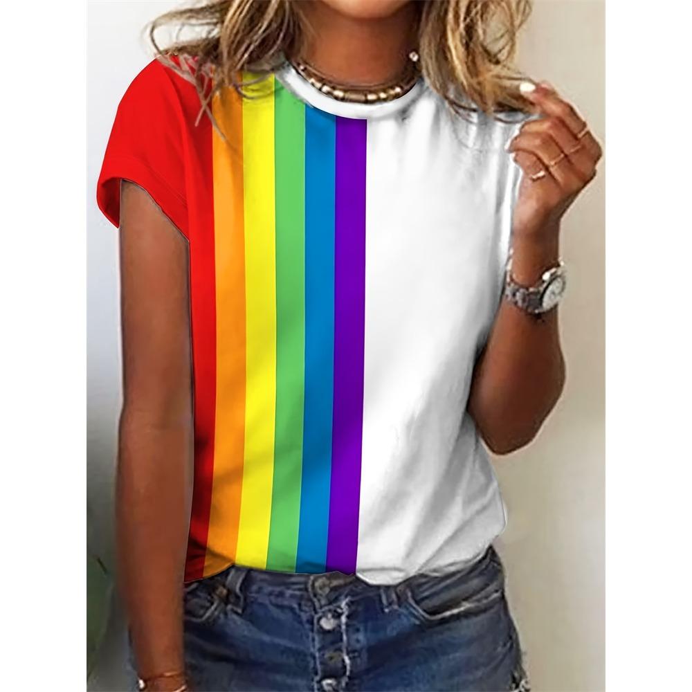 Women's Fashion Short-Sleeve T-Shirt Casual Comfortable Sunset Print Tops Elegant Womens Round Neck Top Everyday Versatile Tees