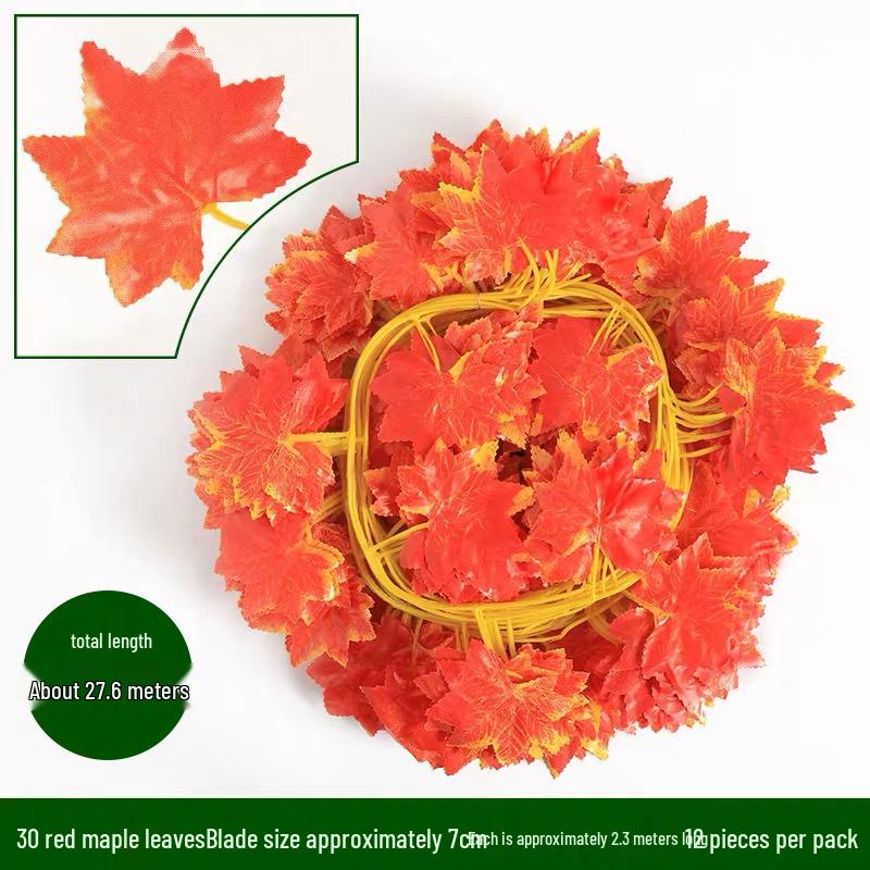 Artificial Rattan Vines for Pipe and Ceiling Decoration - Fake Green Leaves