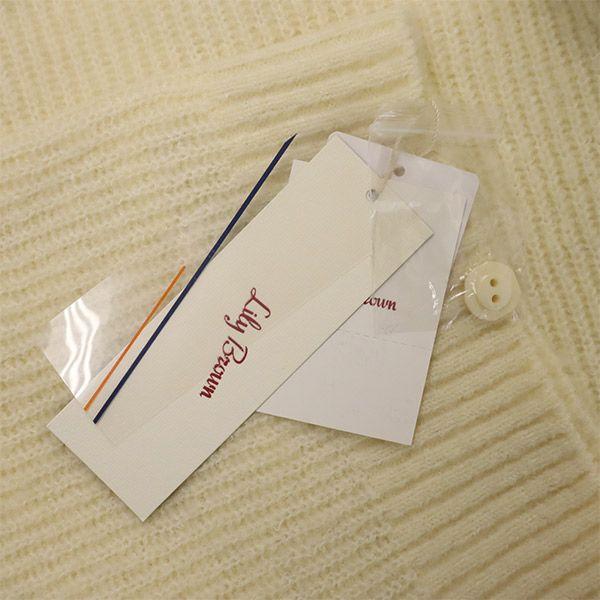 unused Lily Brown Long sleeve fur sleeves knit cardigan F white Women Used