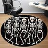 1PC Skeleparty Skeletons Office Round Area Rug, Mat Suitable For Office, Under Office Chairs Bedroom Living Room Home Decor, Room Deco
