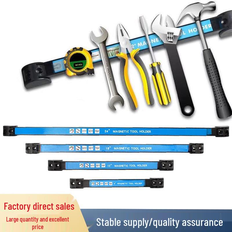 Wall-Mounted Magnetic Tool Storage Rack - Strong Suction Strip Organizer