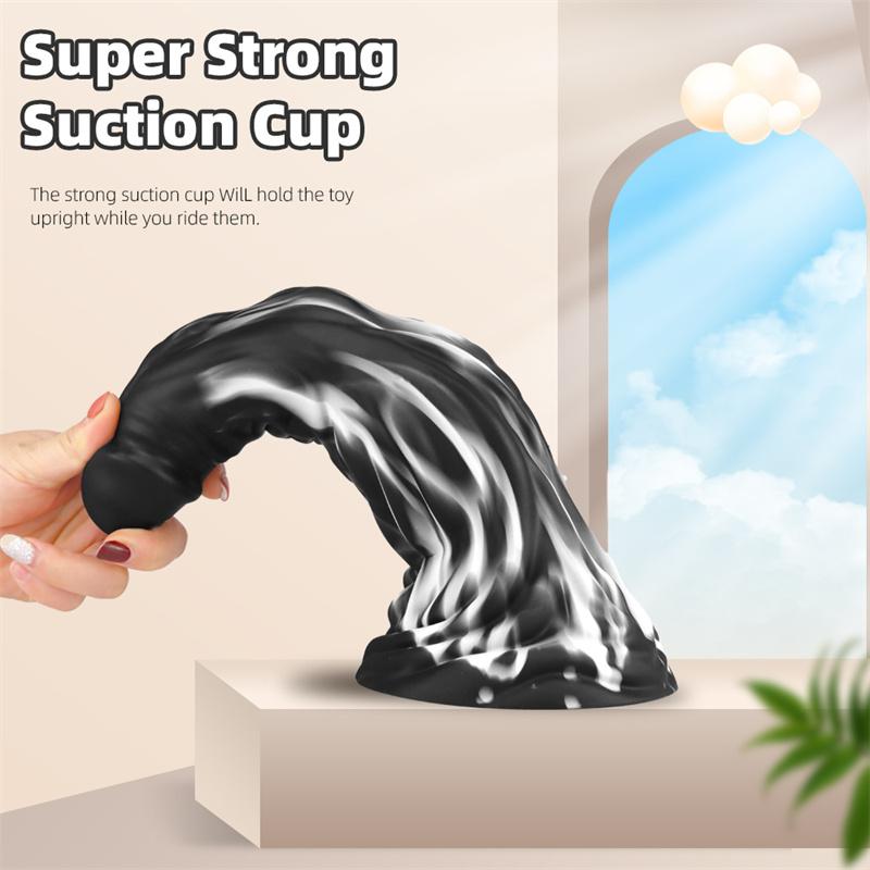 Big Pagoda Mixed Color Soft Simulation Penis Female Anal Plug Double Layer Liquid Silicone Adult Products