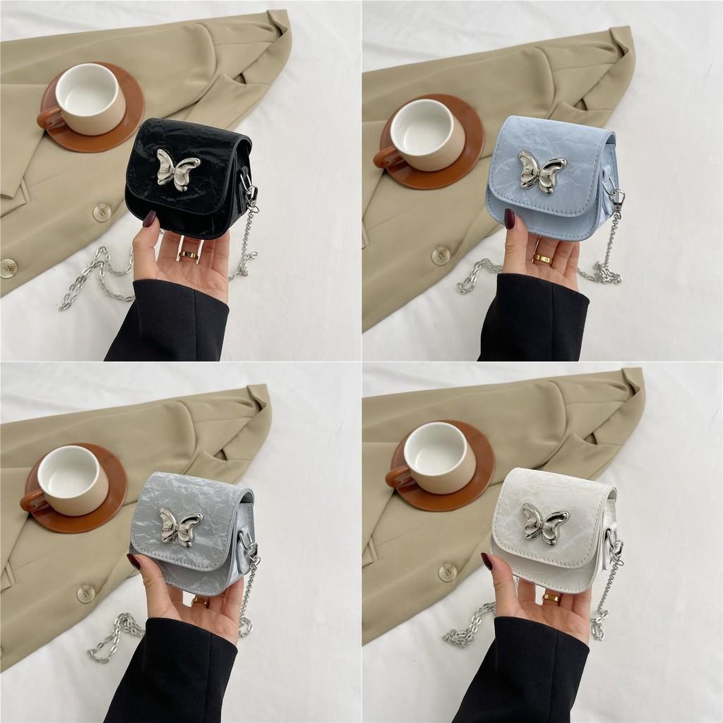 Chic Pu Saddle Bag For Women With Stylish Butterfly Design In Various Colors