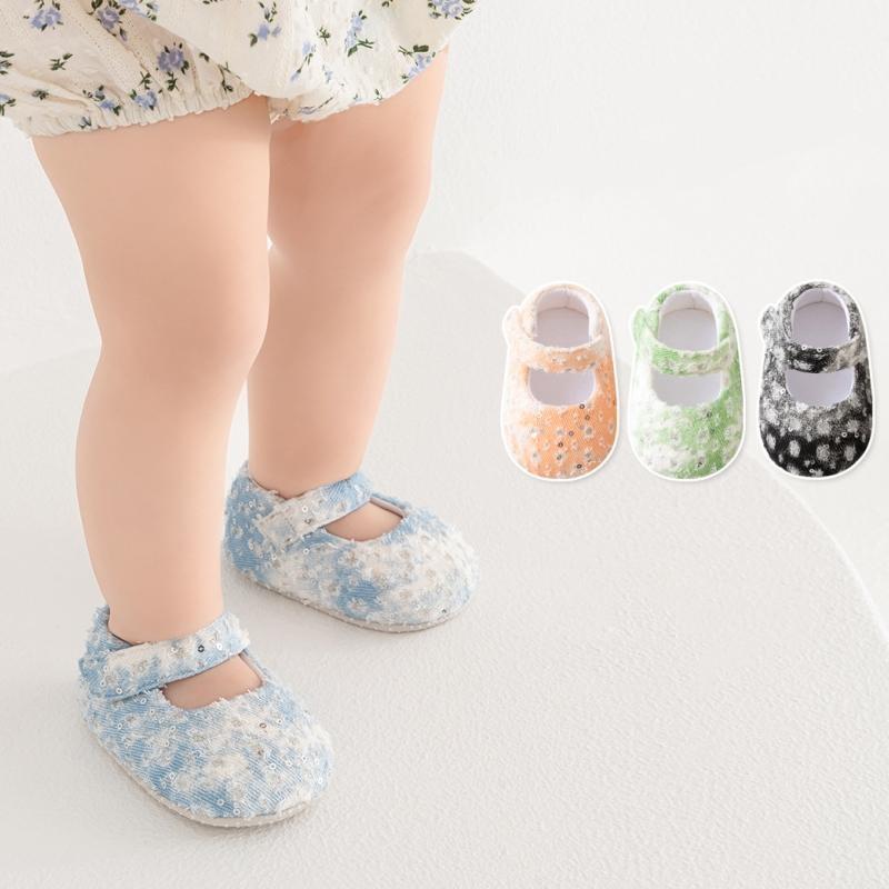 

Протиковзкі кросівки для новонароджених, дівчата, милі туфлі принцеси з блискітками, весняно-осінь, дитячі туфлі на липучці. 13 рожевий