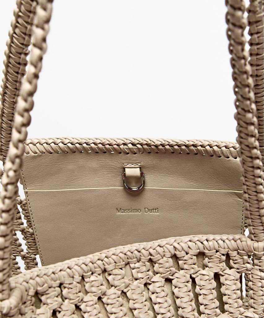 Massimo Dutti Napa Leather Weaving Shopper Bag