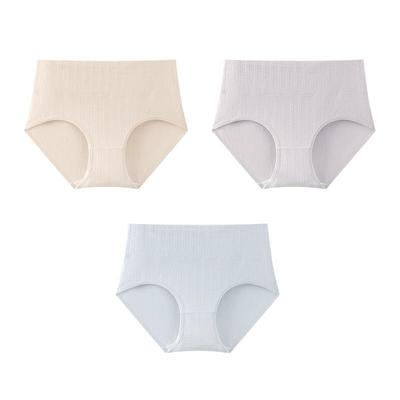 Yiershuang Women's 7A Antibacterial Polylactic Acid Crotch Cotton Briefs (3-Pack)