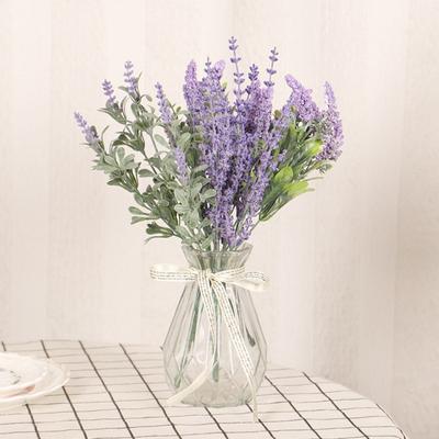 Artificial Lavender UV Resistant Faux Plastic Flower Garden Porch Window Home Decor Faux Silk Plants Wedding Bouquets