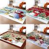 Christmas Snowman Carpet Indoor Entrance Doormat Washable Bathroom Rug Non-Slip Floor Mat for Christmas Living Room Party Decor