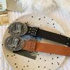 Punk Adjustable Women's Belt Embellished with Retro Studs and Carved Detailing for Edgy Fashion Looks