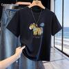 Damen T-Shirt mit Graffiti-Print, kurzärmlig