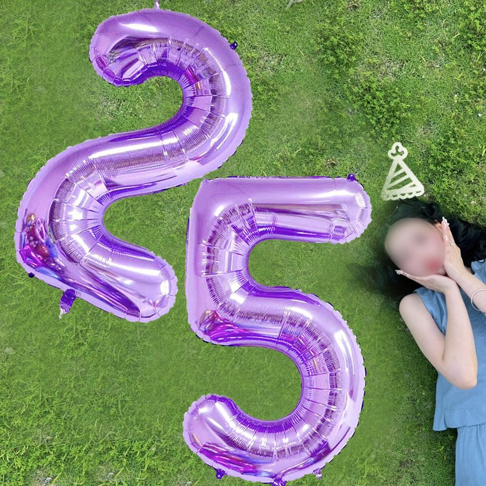 Giant 40Inch Purple Birthday Balloons 0-9 Digit Balloons for Purple Butterfly Number Birthday Party Baby Shower Decoration Favor
