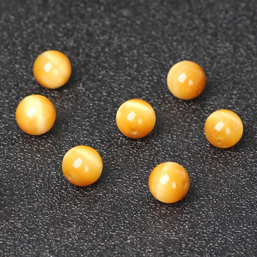 Gold, Red, Blue, and Yellow Tiger Eye Cat's Eye Round Beads for DIY Jewelry Making