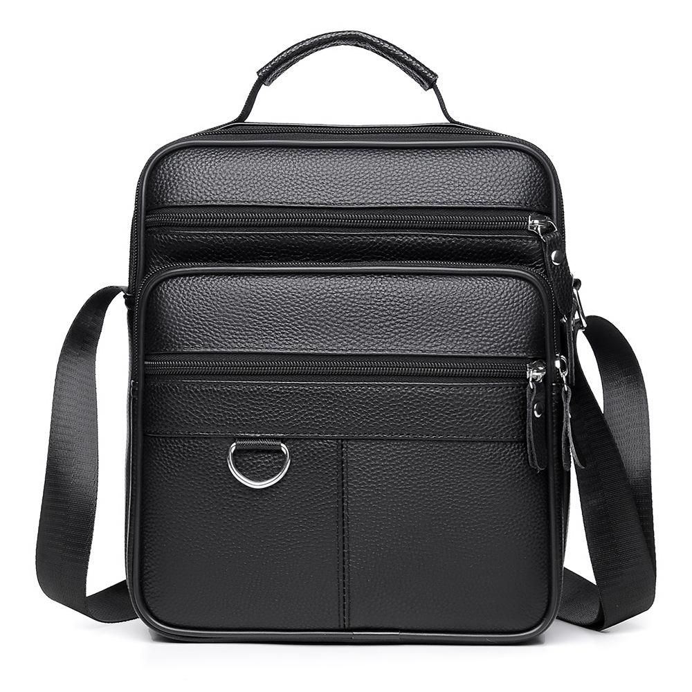 Genuine Leather Men's Bag Luxury Men Business Shoulder Bag Large Capacity Square Man Crossbody Bags Cowhide Handbag
