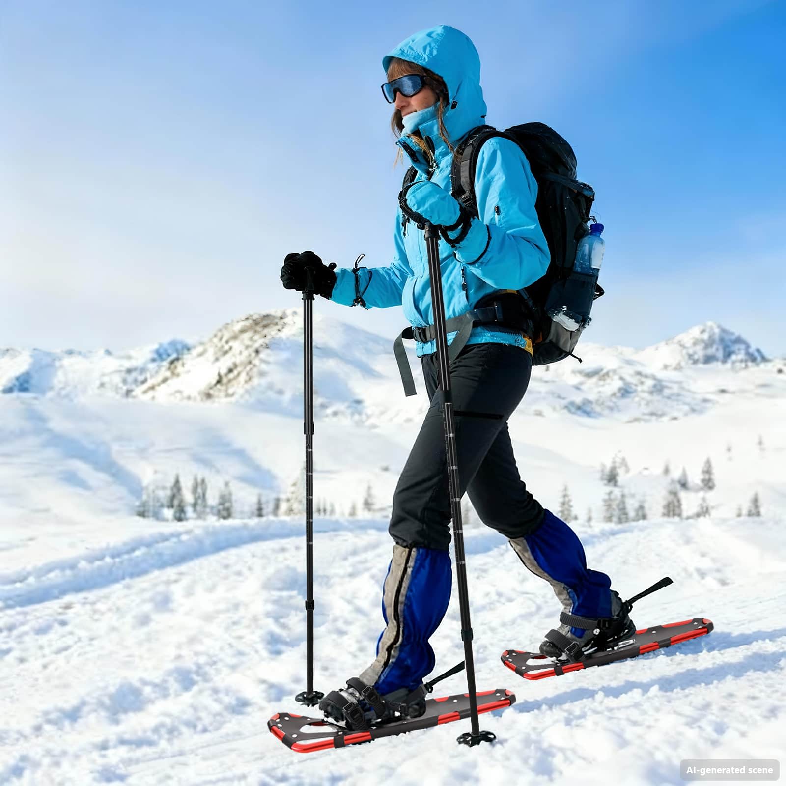 3-in-1 Schneeschuhe Rot und Schwarz 78,5 x 22 cm