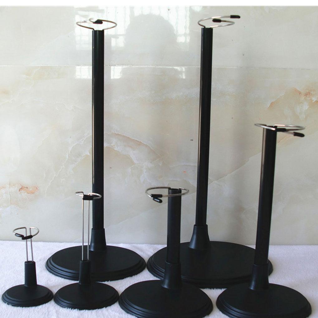 Sturdy and Durable PVC Ring Adjustable Metal Stand Showcase Doll Or Bear with Style Adjustable Allows To Be Placed, Black, 35