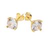Gold-Plated Lab Grown Diamond Stud Earrings - Elegant Light Luxury Single Diamond for Valentine's Day Gift