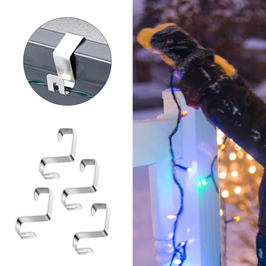 50 Pieces Small Gutter Hook Decoration for Securing Christmas Light On Eaves Gutters and Balconies Daily Casual Use