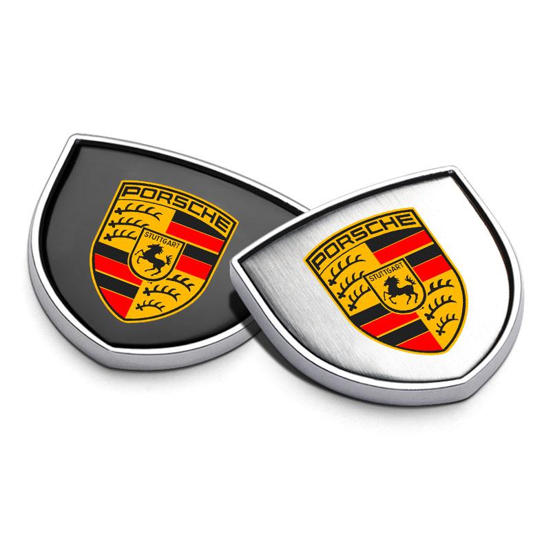 1Pcs 3D Metal Auto Door Shield Emblem Car Body Badge Sticker Styling For Porsche Boxster Cayenne Panamera Macan Cayman 911 918 996 917 991