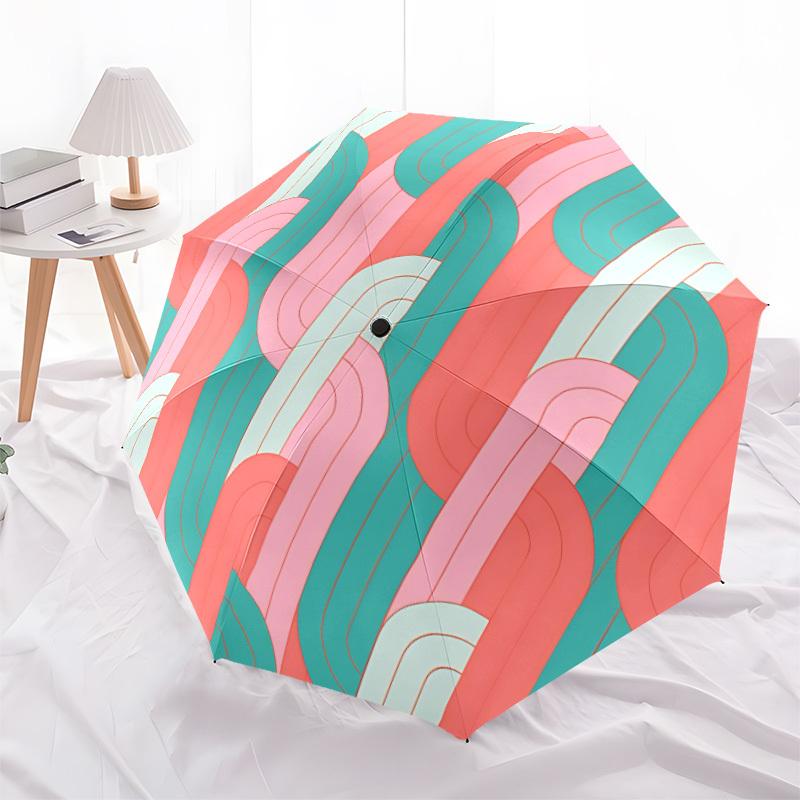 1pc Abstract Pattern Automatic Open/close, All-Season Portable Folding Umbrella, Travel, Everyday, Formal Events - Compact Luxury Parasol, Outdoor Acc