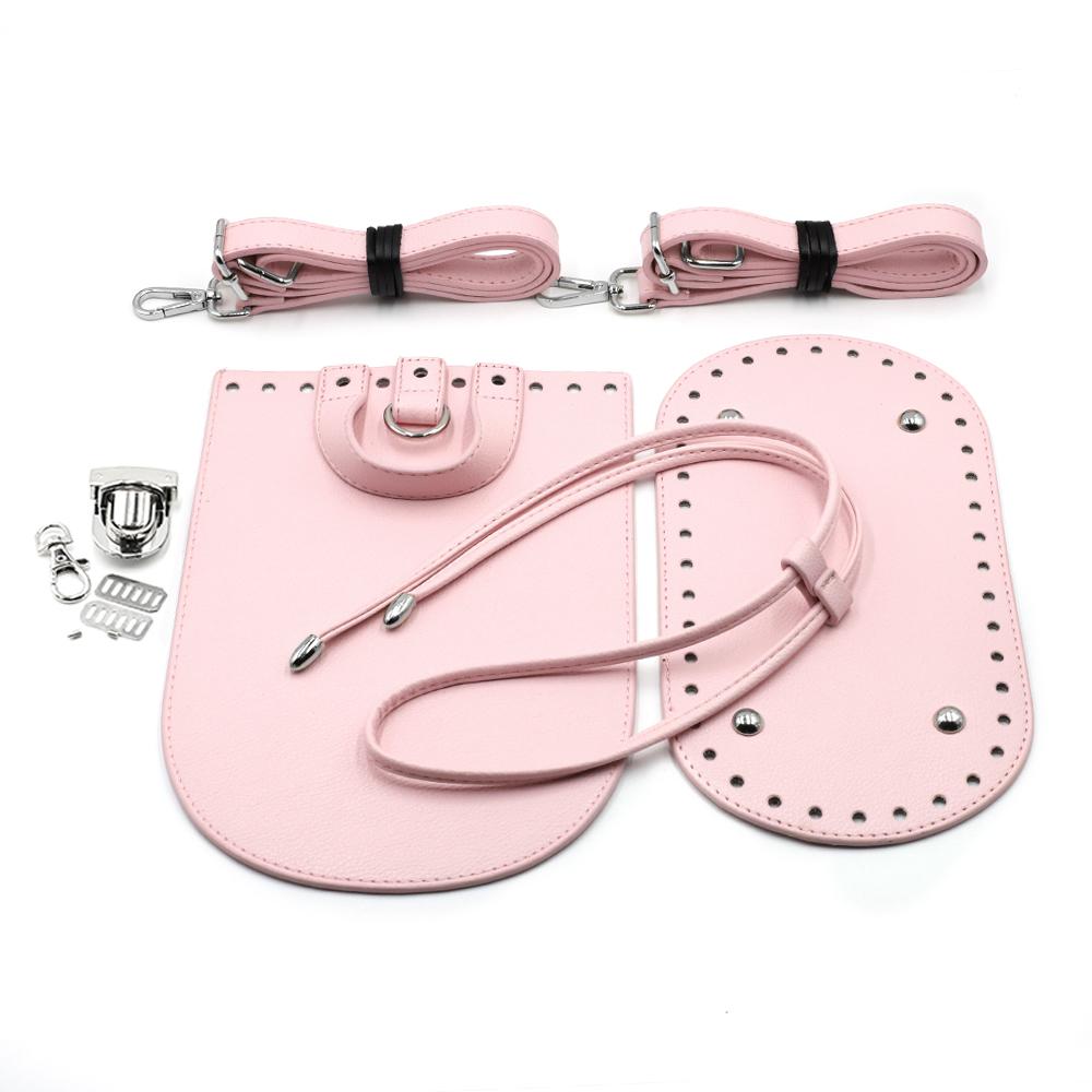 Handmade DIY Leather Bag Bottom Handbag Woven Set Shoulder Strap Crossbody Handle Crochet Bags Knitting Hardware Accessories