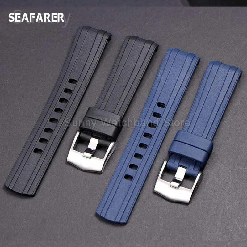 Brand Quality 20mm Soft Rubber Silicone Watch Band Buckle Grind Arenaceous Belt Special For Omega strap For Seamaster 300 logos