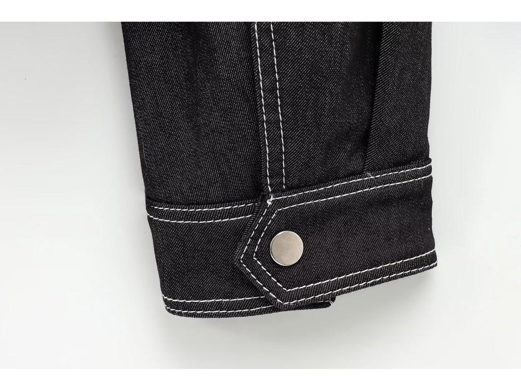 2025 Autumn/Winter Women's Denim Effect Fashion Top Jacket