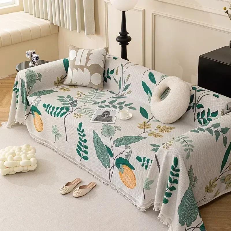 Nordic Sandstorm Hair Towel Four Seasons Universal Cotton Hemp Sofa Blanket Simple And Modern All-Around Sofa Cover Couch