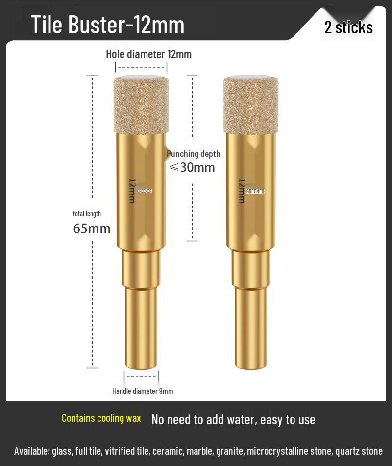 Green Forest 6mm Magnetic Hole Saw for Glass, Marble, & Vitrified Tile.